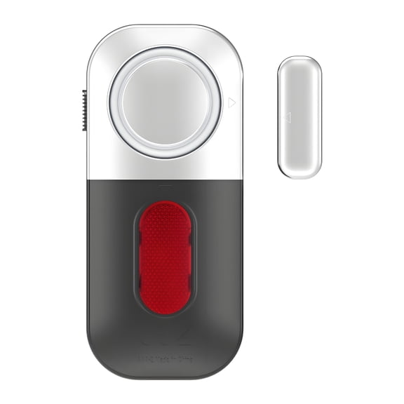 GJX ABS Door Security, Peel and Stick Installation, Fast and Easy Window Alarms, For Renters & Travel Convenience 0.38 x 0.17 x 7.87 in Door Sensor, Silver