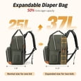 thumbnail image 2 of Mochila Tonyeee Bolsa para Pañales Expandible Verde 25-37L, 2 of 7