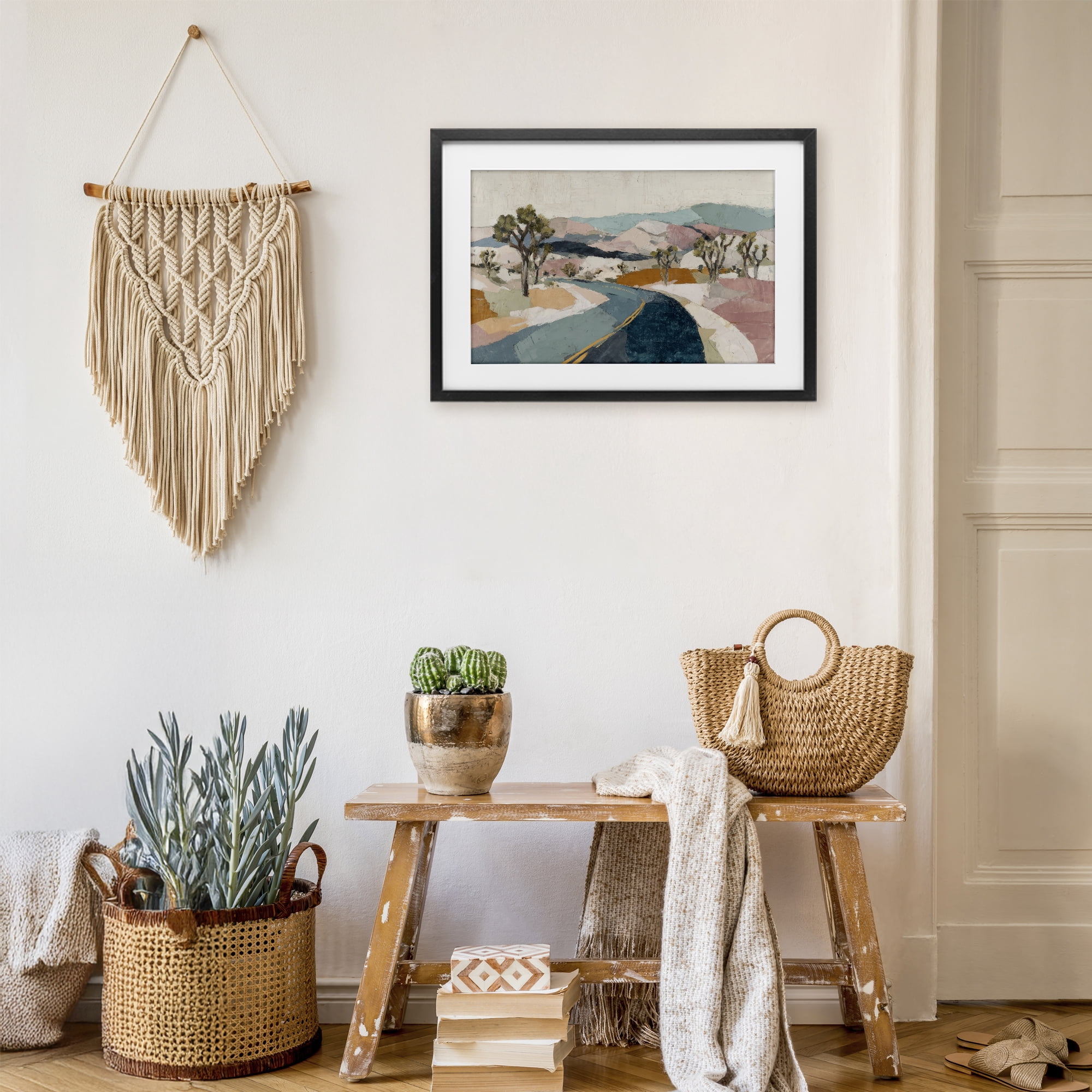 Stupell Industries Desert Highway Through Joshua Trees Black Framed Print Under Glass, design by Chromatic Storm Studio