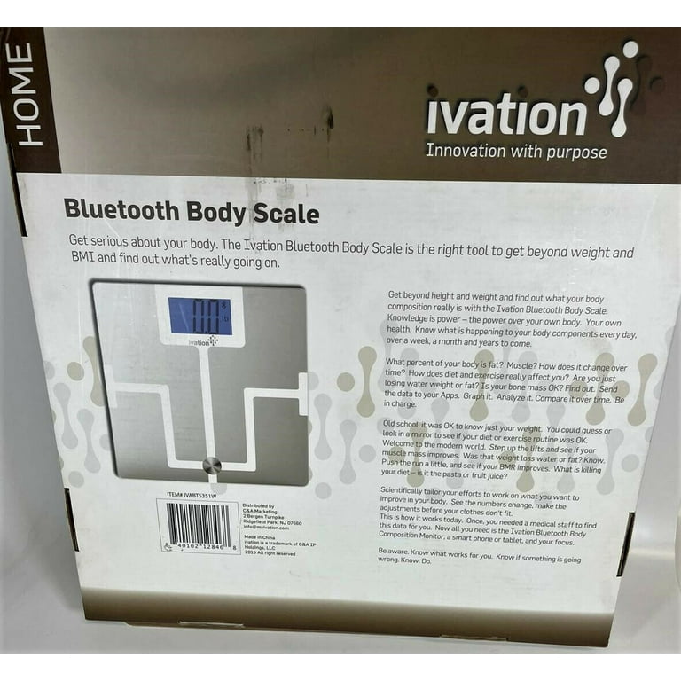 Digital Scale Smart Bluetooth Scale w/ Free App For Iphone, Ipad, Ipod –  Ivation Products