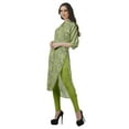thumbnail image 4 of Moomaya Printed Indian Kurti WoMen's Cotton Tunic Mandarin Collar Knee Length Kurta, 4 of 6