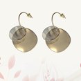 thumbnail image 1 of CRILSTYLEO 1Par Pendientes Colgantes Metal Dorado Redondo Para Look Casual Y Fiesta, 1 of 8