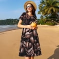 thumbnail image 4 of Lsque Coffee Bean Print Women's Casual Dress T-Shirt Summer Short Sleeve Scoop Neck Swing Dresses, 4 of 6