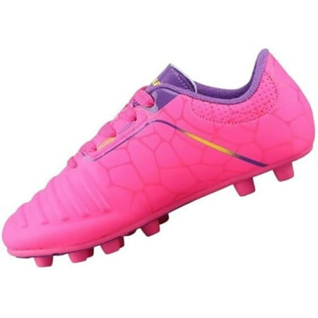 Vizari USA Catalina Firm Ground Soccer Cleats for Kids – Comfortable, Durable, and Traction-Ready Shoes for Boys and Girls - Pink/Purple, 5