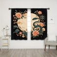 Snake Curtains WNOOHIY Mystical Snake Peony Floral Moon Light-Filtering Curtains, 2 ...