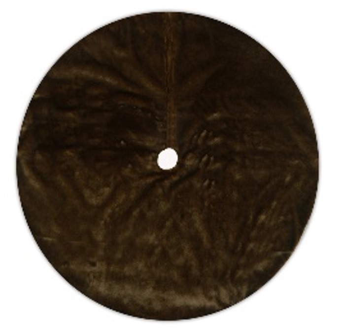 Mink Faux Fur Christmas Tree Skirt - 48" - Brown