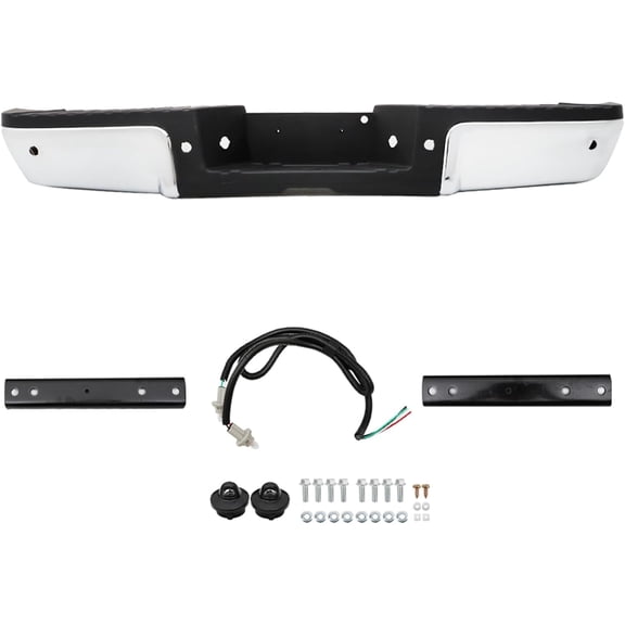 labwork Rear Step Bumper Assembly Chrome Steel Replacement for 2008-2016 F-250 F-350 F-450 Super Duty with Parking Aid Sensor Holes FO1103150