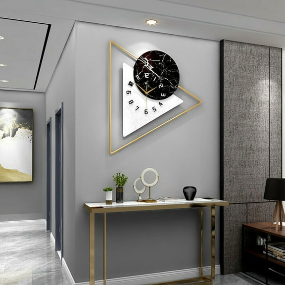 Fichiouy 22.5" Quartz Mirror Surface Indoor Oversized Wall Clock, Silent Mechanism