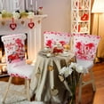 thumbnail image 5 of muroi Valentine''s Day Chair Covers Set of 6 Valentines Dining Protector Stretch Red Heart Removable Washable Valentine Gnome Red Truck Slipcovers for Dining Hotel Party Wedding, 5 of 7