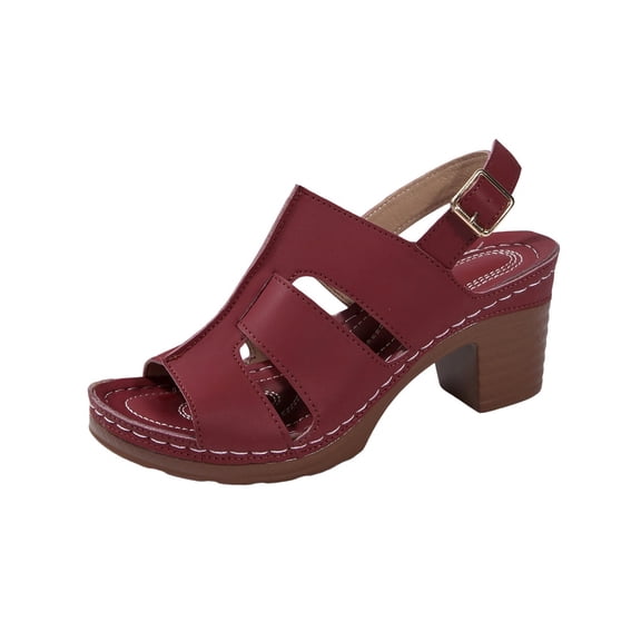 hoksml Women's Cutout Block Heel Sandals, Open Toe, 2.76in Slingback Dress Shoes, Comfortable Walking Heels, Multiple Colors