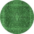 thumbnail image 1 of Ahgly Company Indoor Round Medallion Emerald Green Traditional Area Rugs, 8' Round, 1 of 4