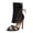 Black, variant on Women's High Top Strappy Dressy Shoes Stiletto Heel Gladiator Sandals Open Toe Summer Mid Calf Boots Black Size 8