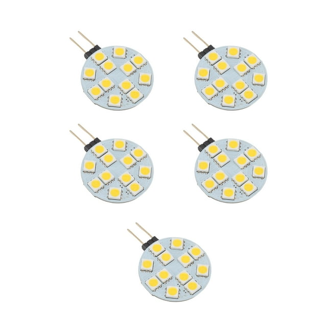 5 uds G4 bombilla LED 12V 2W luz cálida ahorro de energía bombillas de aluminio para microondas para pasillo Bar Oficina