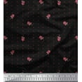 thumbnail image 1 of Soimoi Black Poly Georgette Fabric Berries & Dots Decor Fabric Printed Yard 42 Inch Wide, 1 of 5