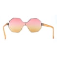 thumbnail image 4 of Funky Octagonal Shield Retro Oversize Womens Fashion Sunglasses Pink Orange, 4 of 4