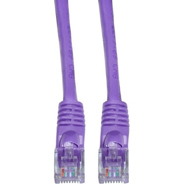 Cat6 Ethernet Cable, 24AWG, RJ45 Gold Plate Connector, ETL, 4 Pair Stranded Copper, Snagless Mold Boot Unshielded Twisted Pair (UTP) Internet Network Patch Cable, 1 Foot, Purple, CableWholesale