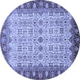 thumbnail image 1 of Ahgly Company Machine Washable Indoor Round Oriental Blue Traditional Area Rugs, 4' Round, 1 of 4
