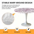 thumbnail image 6 of Maple Tree Pine Elastic Fitted Round Table Cover Watercolor Plants Purple Waterproof Outdoor Tablecloth for Holiday Party, Picnic, Patio & Dining Fits Tables Up to 55"-60", 6 of 8