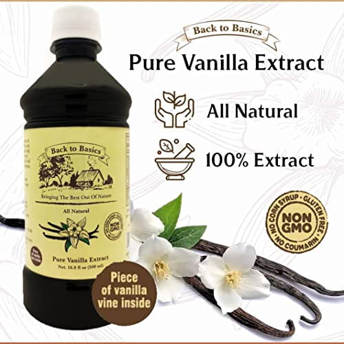 Back to Basics All Natural - Pure Vanilla Extract 16 oz  Mexican Vanilla