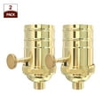 thumbnail image 4 of Royal Designs, Inc. 3 Way Vintage Turn Knob Lamp Socket for Incandescent LED Bulbs, Polished Brass, Set of 2, 4 of 8