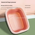 thumbnail image 4 of Pink Foldable Foot Soaking Tub with Massage Function - Thick Silicone Portable Foot Basin for Home Use, Easy to Clean & Store, Ideal for Relaxing Foot Care (Without Cover), 4 of 6