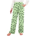 thumbnail image 3 of QATAINLAV Valentine's Day Pants for Boys Girls Wide Leg Sweatpants Kids Elastic Waist Sports Trousers with Pockets Green,4-5 Years, 3 of 7