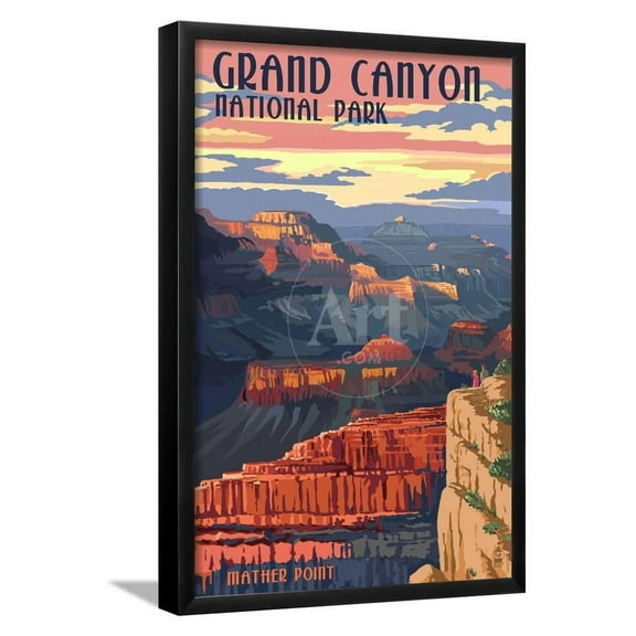 Grand Canyon National Park Mather Point, Scenic World Culture Framed Art Print Wall Art by Lantern Press Sold by Art.Com