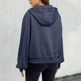 thumbnail image 6 of Daznico Women's Zip-Up Hoodie Cardigan Loose Fit Long Sleeve -Lined Pullover,Zip Up Hoodie Women,Zip Up Sweatshirt Women,Color: BU1 Size: L, 6 of 6