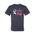 thumbnail image 2 of In October We Wear Pink Awareness Men's Graphic T-Shirt, Vintage Heather Navy, 5XL, 2 of 3