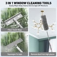 thumbnail image 6 of Window Squeegee Cleaner Tool, 4 in 1 Rotatable Window Cleaning Squeegee Kit with Extension Pole and Duster, 67'' Window Washing Kit for Home Mirror Car Glass with 3 Replaceable Cloth Strips(Gray), 6 of 9