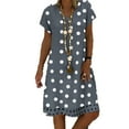thumbnail image 1 of Tralilbee Robe Midi Ample à Pois à Imprimé Bohème pour Femme Grande Taille Décontractée Mode Élégante Fête Potluck Voyage pour Femme, 1 of 3