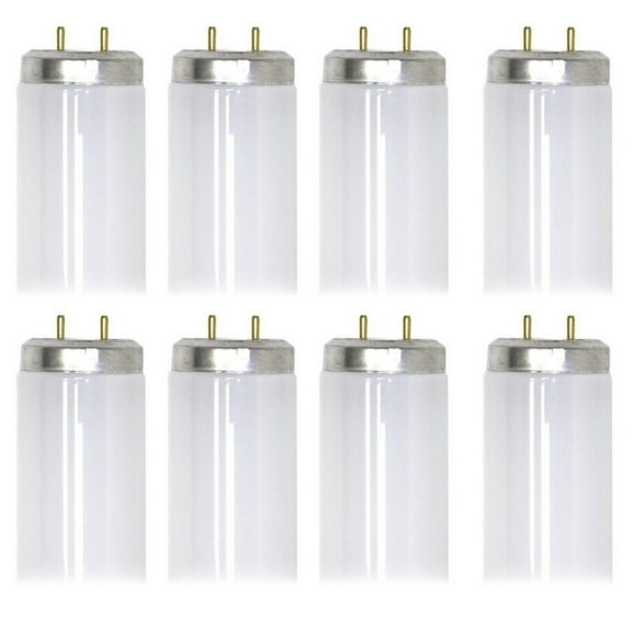 (case of 8 tubes) GE Fluorescent Tube, 48 inch T8, 1800 lumens, 32 watt, 4100K Cool White, Med Bi Pin G13 base