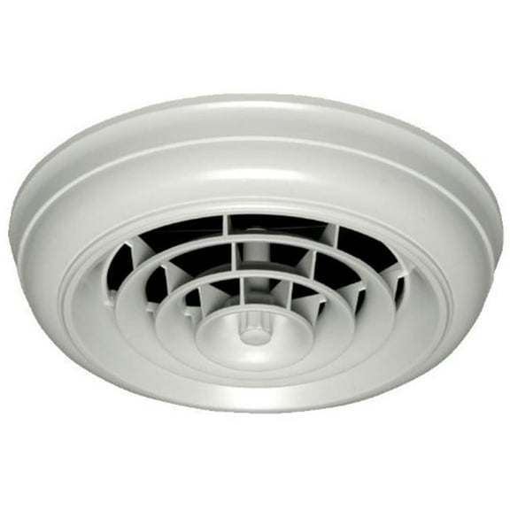 White Round Capital Crown Ceiling Diffuser and 6 in. Boot with Rotary Damper