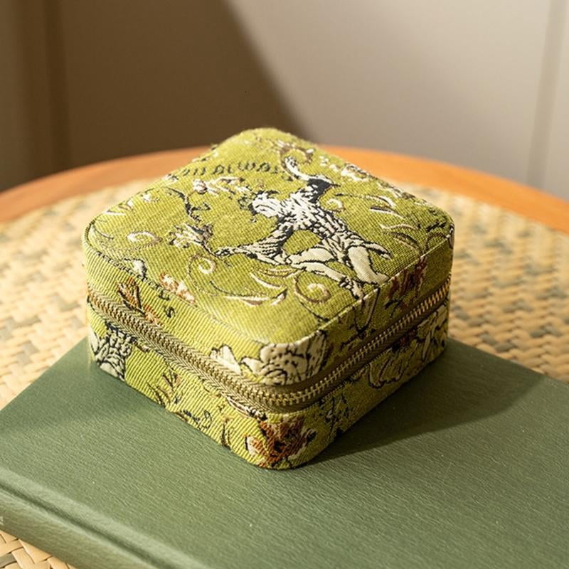 CEORPER Soft Fabric Jewelry Case with Multiple Sections for Safe Necklace Keeping