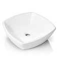 Modern Ceramic Vessel Sink Bathroom Vanity Bowl Flared Square White