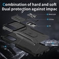 thumbnail image 3 of For Samsung Galaxy A16 5G Case Camshield Kickstand TPU+PC Anti-Slip Phone Cover - Black, 3 of 5