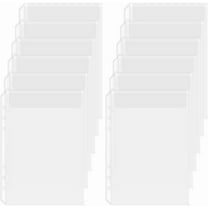 12 Sheets A5 Binder Dividers 6 Hole Clear Binder Inserts 8.4 x 5.8 Inch PVC Waterproof Loose Leaf Single Pocket Storage Protector Bags Sleeves for DIY