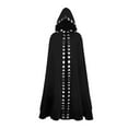 thumbnail image 2 of Goth Outfits For Women, Halloween Hooded Cape Medieval Renaissance Solid Color Poncho Cosplay Performance Costume Cape Wedding Guest Dress Fall 2025 Womens Cocktail Dress (XL, Black) ZMTing, 2 of 4