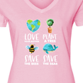 thumbnail image 4 of Inktastic Earth Day Plant a Tree Save the Bees Save the Seas Love Your Mother Earth Women's V-Neck T-Shirt, 4 of 5