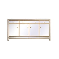 Reflexion 72 in. mirrored credenza in gold