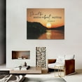 thumbnail image 5 of Give It To God And Go To Sleep Sign Wall Art Lake Mountain Pictures Wall Decor Christian Canvas Prints Posters Framed Artwork Paintings Home Decorations for Kitchen Living Room Bedroom 16"x12", 5 of 6