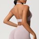 thumbnail image 5 of Sujetadores Deportivos para Mujeres Soporte Alto Busto Grande de Color Sólido Sujetador de Punto sin Costuras de Yoga, Cuello Colgante Diseño de Espalda para el Gimnasio, 5 of 9