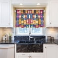 thumbnail image 5 of Yayeee Kitchen Curtains Tier Pair Light Filtering 27"x36" Rod Pocket Short Cafe Window Panel, Blue Jam, 5 of 7
