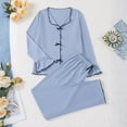 thumbnail image 3 of Lixiuxyad Soft Pajama Long Sleeve Top With Comfortable Pants Breathable Loungewear For Cozy Sleep And Relaxing At Home Womens Sleepwear L, 3 of 6