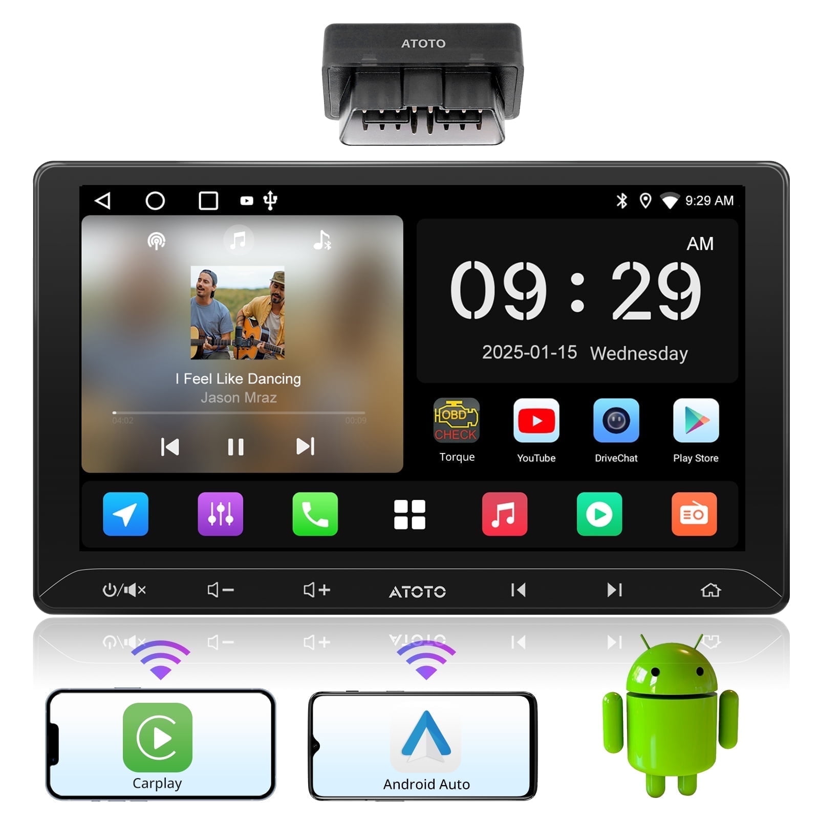 ATOTO A6PF Carplay Radio, 7inch Full Touchscreen with GPS Tracking