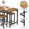 thumbnail image 5 of AWQM 5 Pcs Counter Height Bar Set with 4 Stools and Table, Black/Rustic Brown, 5 of 8