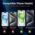 thumbnail image 6 of 3-Pack for Privacy Screen Protector for iPhone 15 Pro Max / 15 Plus 6.7 inch, Sensor Protection,9H Full Coverage Screen Tempered Glass Anti-Spy No Bubbles Case Friendly, 6 of 6