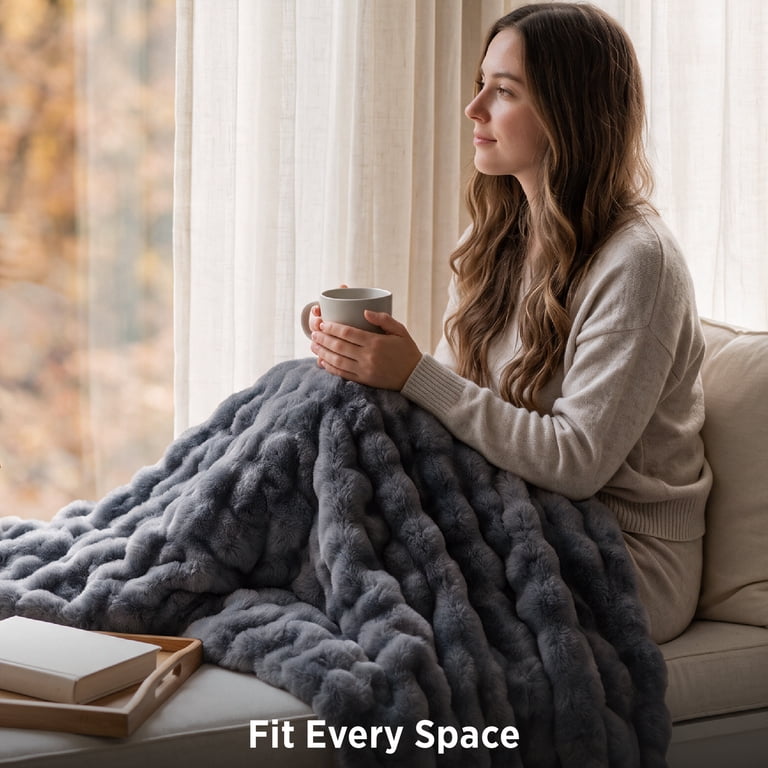 U by Bedsure Gentlesoft Fluffy Fleece Throw Blanket, 50x60" photo 3