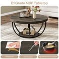 thumbnail image 3 of Tribesigns 32 Inches Round Coffee Table, Modern 2-Tier Center Table with Storage Open Shelves, Wooden Circle Coffee Table Sofa Side Table with Metal Legs, 3 of 10