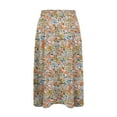 thumbnail image 7 of Difdany Women's Bohemian A-Line Elastic Waist Flowy Midi Skirt with Pockets Orange 2XL, 7 of 7